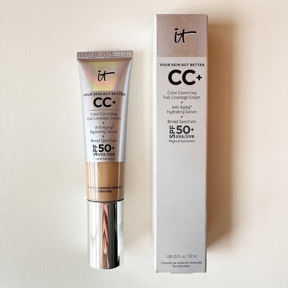 IT Cosmetics CC+ Cream Full Coverage Color Correcting Foundation SPF 50 Tan Warm